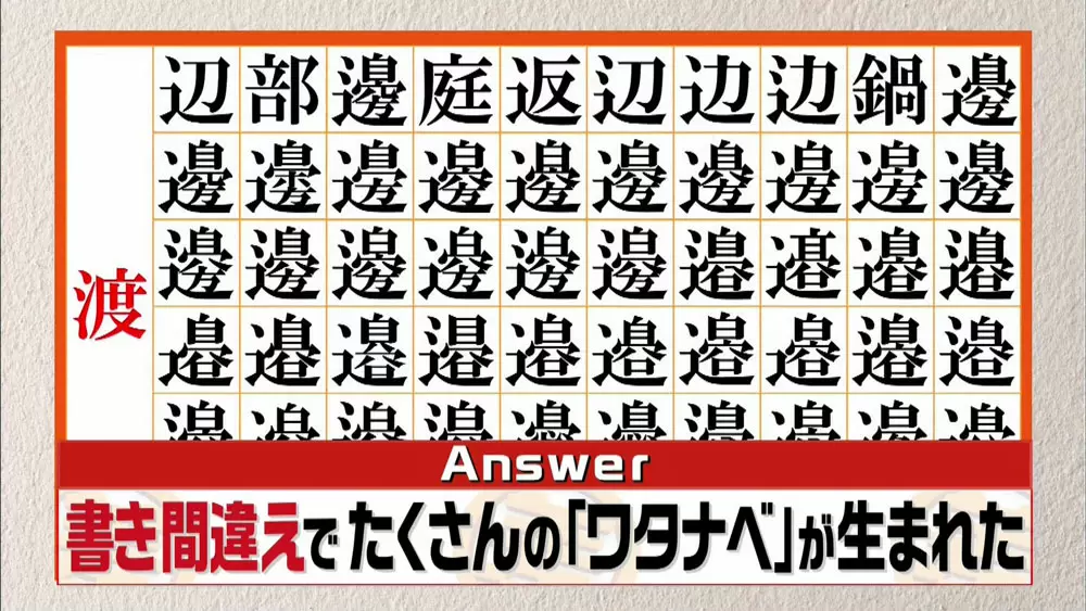 漢字の わたなべ が58通りも生まれた 今では考えられない理由とは この差って何ですか Tbsテレビ