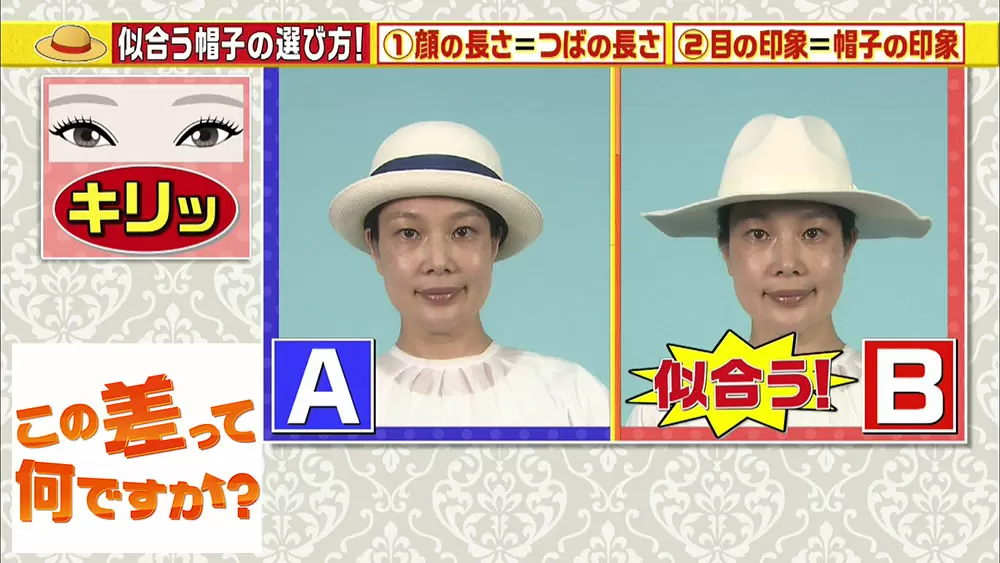 “キリッとした目”の人がシャープで直線的な帽子をかぶるとおしゃれ感がアップ